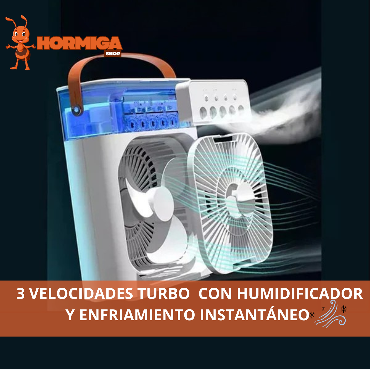 ❄️ AIRCOOL 3X - MINI VENTILADOR HUMIDIFICADOR 3 EN 1