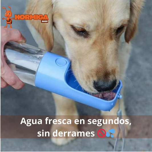 BEBEDERO PORTÁTIL PARA MASCOTAS CON BOTÓN
