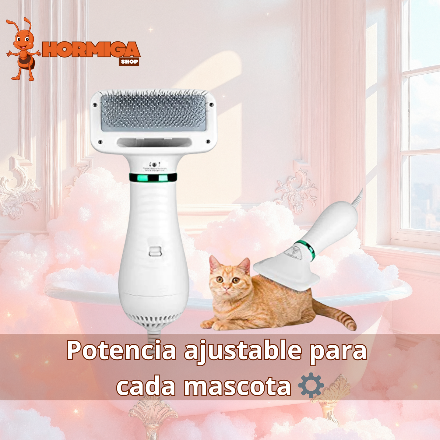 SECADOR Y CEPILLO 2 EN 1 PARA MASCOTAS - PETDRY PRO