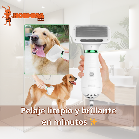 SECADOR Y CEPILLO 2 EN 1 PARA MASCOTAS - PETDRY PRO